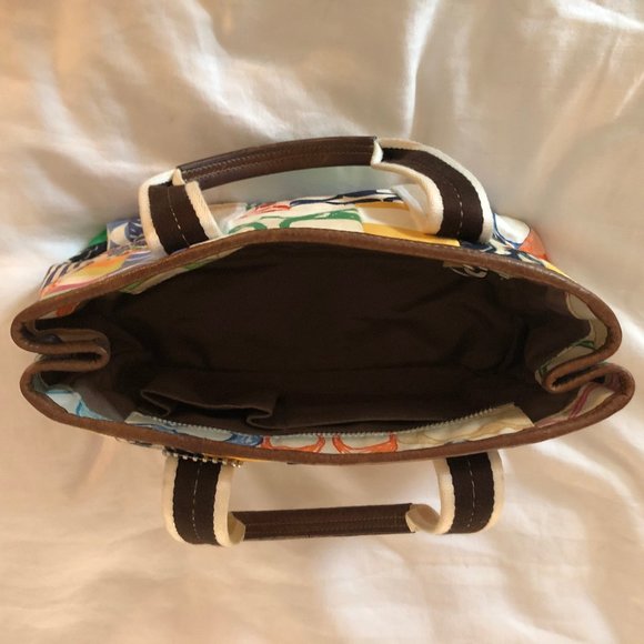 Coach Signature Satchel White w/multi color fabric - Picture 6 of 6